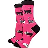 Women's Premium Comfort Animal Socks (Cats (Pink)) 4-10