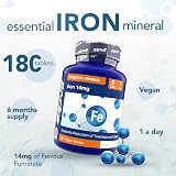 Zipvit Iron Tablets 14mg - High Strength Vegan Iron for Energy & Immunity view 2