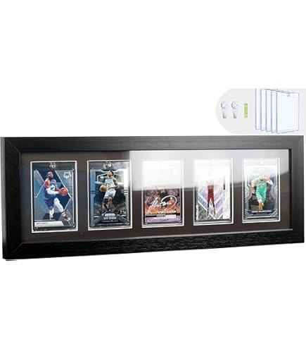 Amazon.com: Trading Card Display Frame for 5 Standard Trading Cards -Black  Moulding with Black (White Trim) Matting : Sports & Outdoors