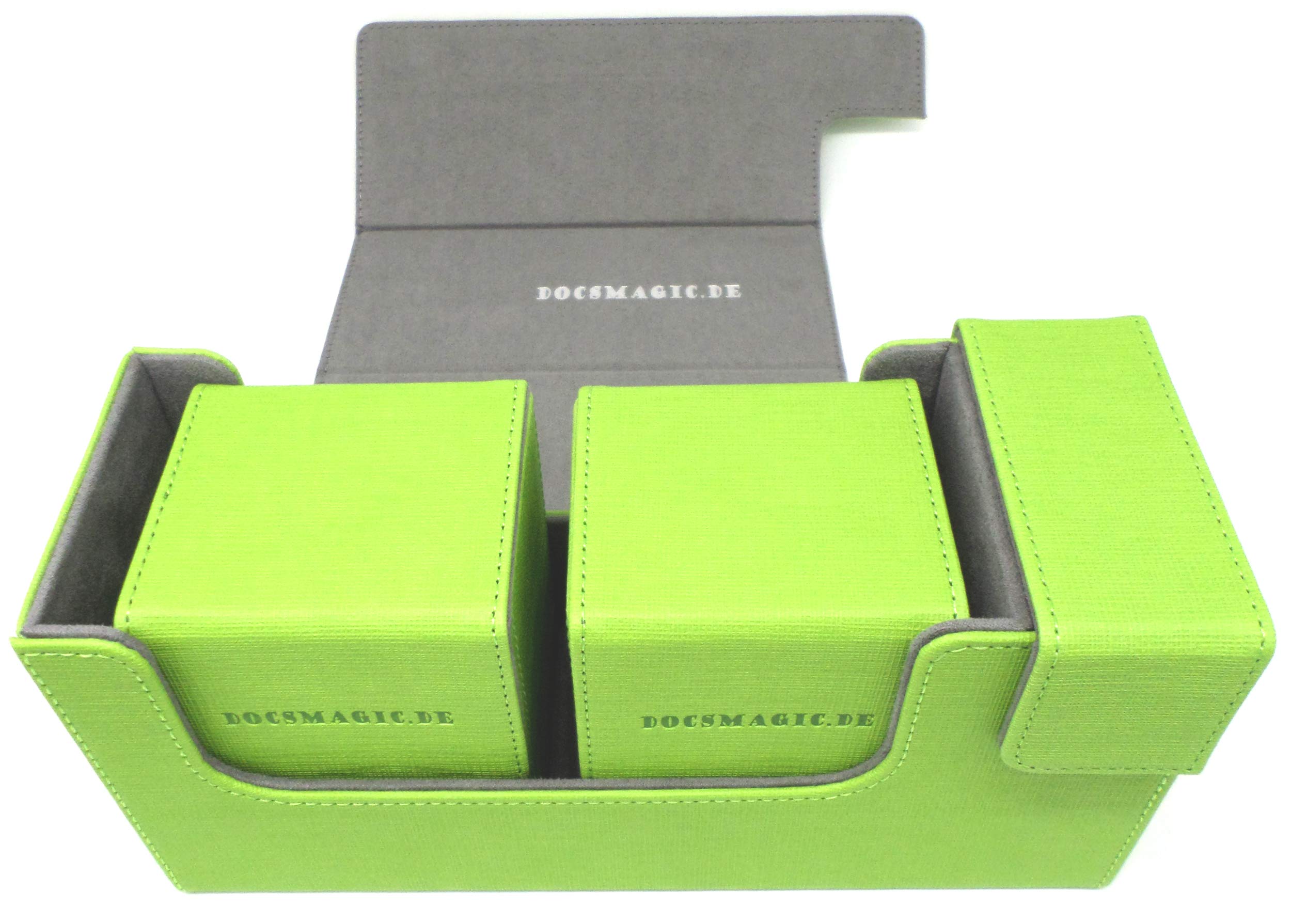 docsmagic.de Premium Magnetic Tray Long Box Light Green Small + 2 Flip Boxes