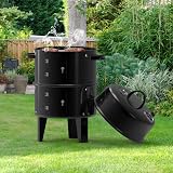 Warmiehomy BBQ Charcoal Grill Smoker 2 Tier with Temperature Gauge 80x40cm view 8