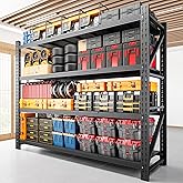 RAVIGIN 7000LBS Storage Shelves,79" W Garage Shelving Heavy Duty Metal Adjustable Garage Shelves, Shelving Units Industrial Shelving for Warehouse,79" W x 24" D x 79" H,Black