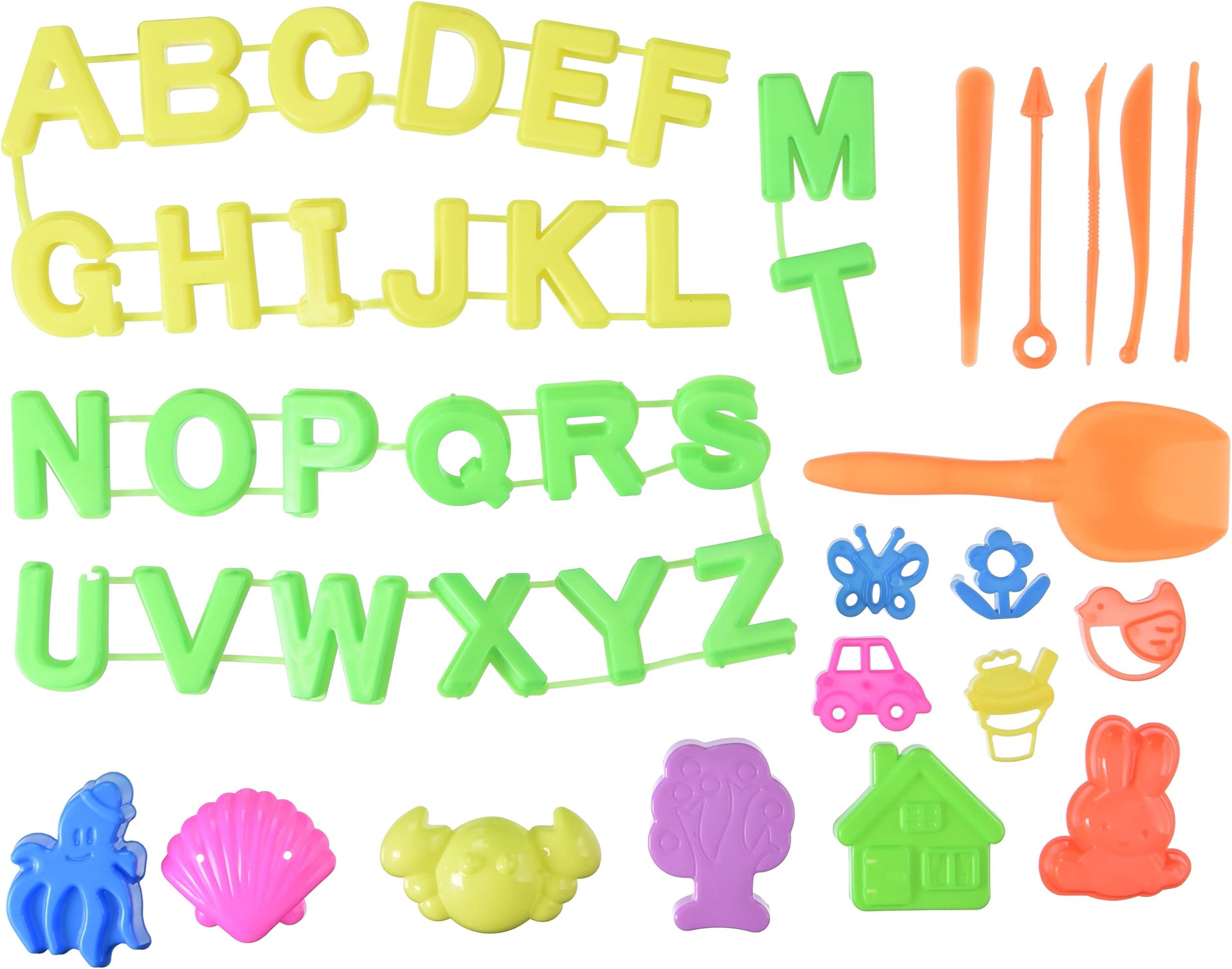 Sand Molding Toy Activity Set. 52 Piece Small Kids Sand Deluxe Sculpture Lot. Compatible with Kinetic Sand, Brookstone Sand, Moon Sand, Any Molding Sand