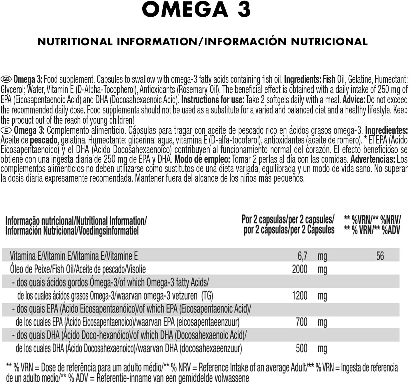 Weider Omega 3 (90 Softgels) with Fatty Acids EPA and DHA, Vitamin E, Support The Normal Functioning of The Heart, Brain and Vision - Image 3