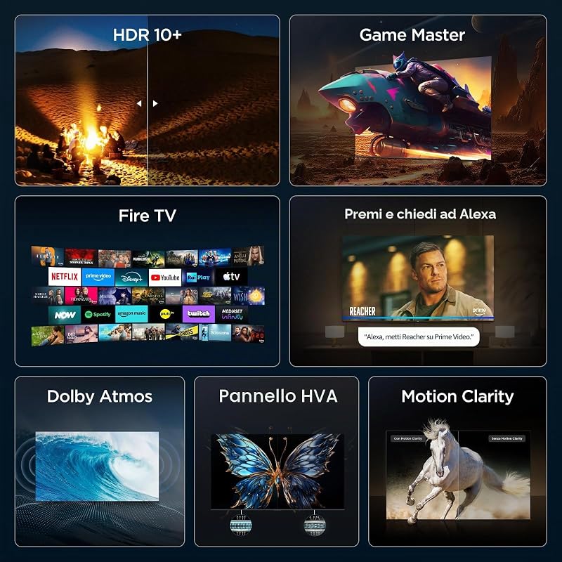 75V6D – Smart TV 4K HDR10+ da 75" con Fire TV e Dolby Atmos