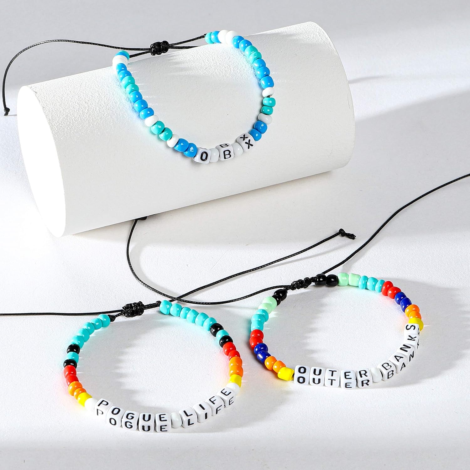 GROBRO7 3Pcs Outer Banks Inspired Bracelets Handmade Summer