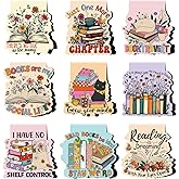 Wxiben Book Lover Magnetic Bookmark - 9Pcs Flower Book Mark Magnets Cute Cat Floral Bookmarks Magnetic Bookish Magnets Book Markers Page Clip Gifts for Women Teen Students Teacher Reading Office
