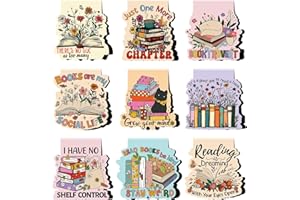 Wxiben Book Lover Magnetic Bookmark - 9Pcs Flower Book Mark Magnets Cute Cat Floral Bookmarks Magnetic Bookish Magnets Book Markers Page Clip Gifts for Women Teen Students Teacher Reading Office