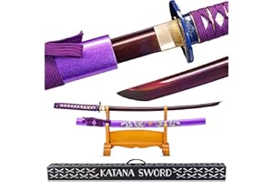 Karwna Real Katana Sword Sharp - Japanese Samurai Swords are a Unique Gift for Men - Sword Real Steel with Metal Blade Makes a Memorable for Martial Arts Enthusiasts or Sword Collectors