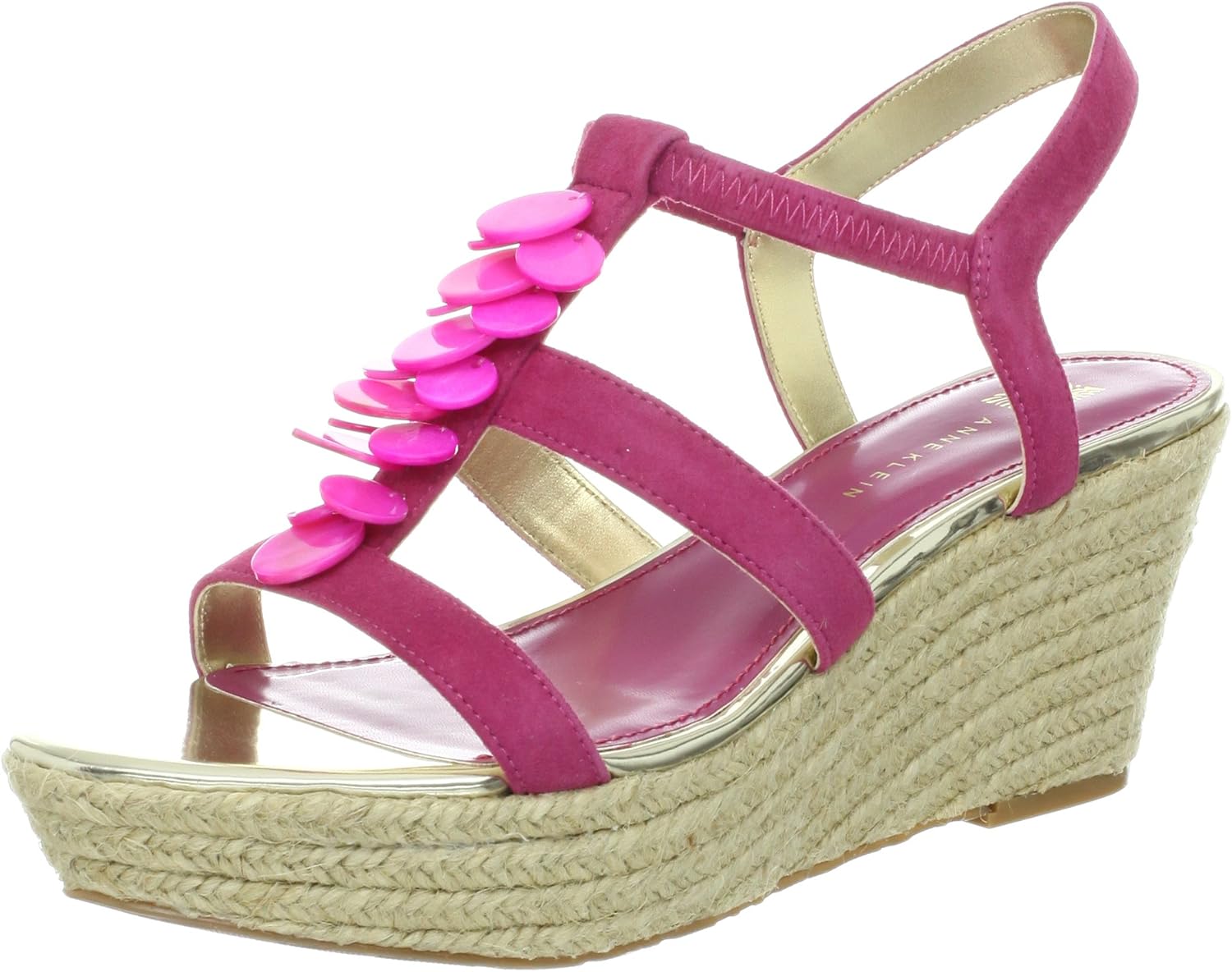 pink suede wedge sandals