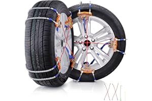 VEVOR 8 PCS Snow Chains, Tire Traction Wheel Chains for Tire Width 9.2-11.2 in/235-285 mm, Manganese Alloy Steel Emergency Ti