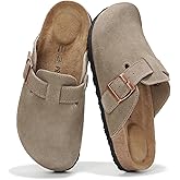 Project Cloud 100% Genuine Leather Footbed Clogs for Women - Memory Foam Arch Support Slippers for Women - Trendy Slip-ons Women's Mules & Clogs Sandals