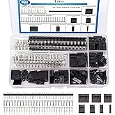 Taiss 600PCS Dupont Connector Kit - 2.54mm 1/2/3/4/5/6/7 Pin Housing Connector and Male/Female Crimp Pin, Jumper Wire Cable