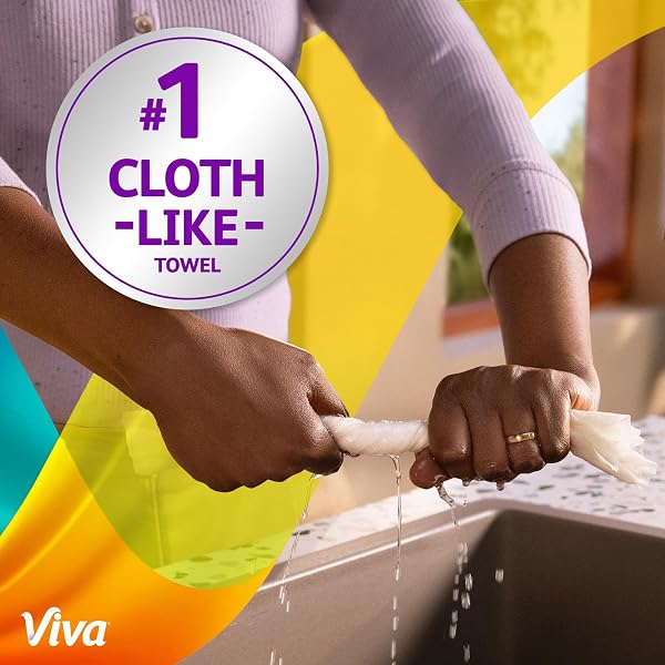 VIVA SIGNATURE CLOTH PAPER TOWELS, TASK SIZE, 2 FAMILY TRIPLE ROLLS, 141 SHEETS PER ROLL (PACKAGING MAY VARY)