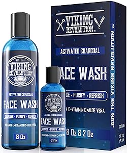 Charcoal Face Wash for Men- Scrub Away Dirt and Toxins - Cleanse, Purify and Refresh - Daily Charcoal Facial Cleanser