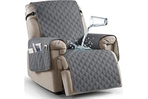 Ruaozz 100% Waterproof Recliner Chair Cover Non-Slip Reclining Cover for Recliner Chair Washable Chair Seat Cover with Elasti