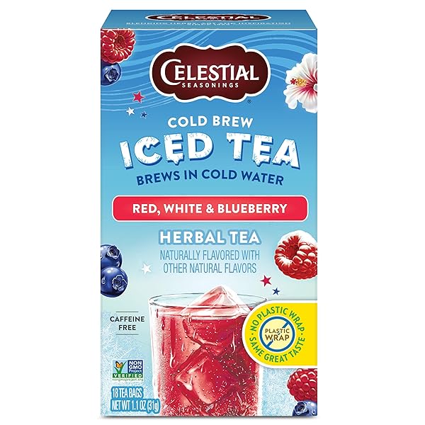 CELESTIAL SEASONINGS COLD BREW RED, WHITE & BLUEBERRY...