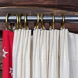 TSKDKIT 24 Pcs Metal Curtain Rings with Clips 30mm Rustproof Brass Finish view 7
