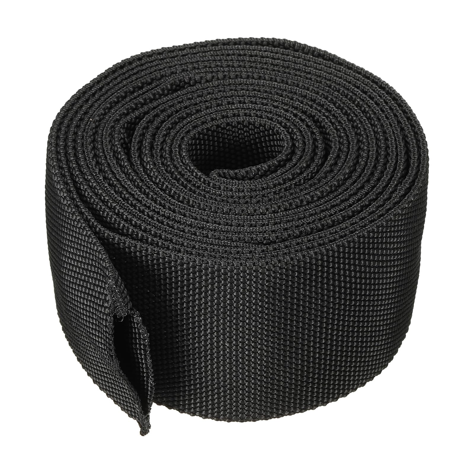 PATIKIL 1.5" Dia 10FT Nylon Protective Hose Sleeve, Cable Cover Sheath Protection for Welding Tig Torch Hydraulic Hose, Black