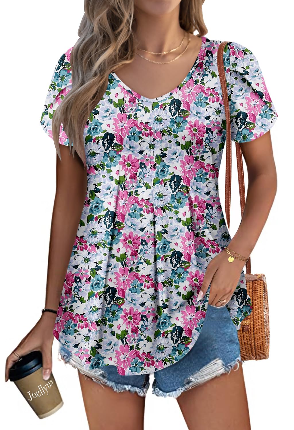 KISSMODA Women's Casual Summer Short Sleeve Summer Tops for Women Flowy ...