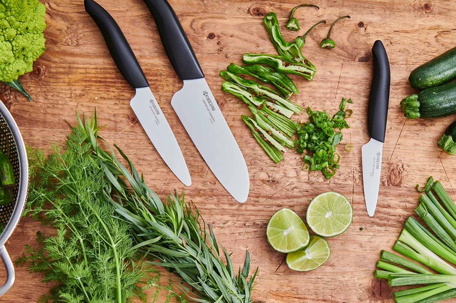 Kyocera FK-2PC-WH-BK "Black Handle Handle" Gift Set including 14cm Santoku and 7.5cm Paring Knife, White, 8 cm - Image 5