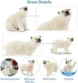 Toymany 6PCS Polar Bear Family Figurines Toy Realistic Arctic Animals Cub Cake view 3