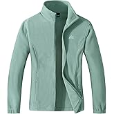 GIMECEN Women's Lightweight Full Zip Soft Polar Fleece Jacket Outdoor Recreation Coat With Zipper Pockets
