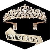 Gold Crown for Women Crystal Princess Tiaras Rhinestone Queen Headband Wedding Bridal Hair Accessories Birthday Prom Pageant Party Coming of Age Ceremony Photo Props