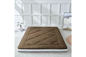 Heimorn Japanese Floor Futon Mattress - Thicken Sleeping Pad, Foldable & Portable Roll Up Camping Mattress, Coffee Twin