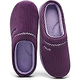 House Slippers for Women with Arch Support | Memory Foam Non-Slip, Two Tone Embroidered Soft Home Slippers, All Season Comfort