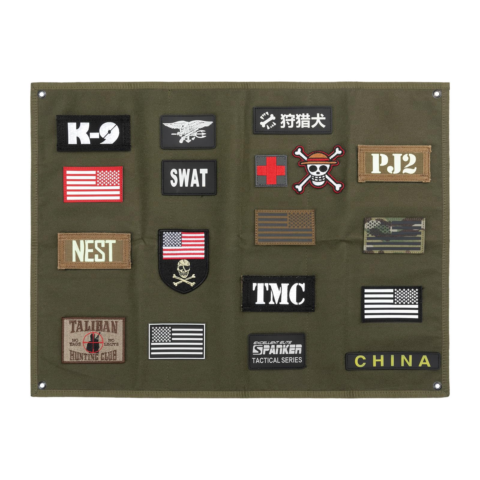 EXCELLENT ELITE SPANKER Tactical Patchs Display Board Foldable Military Patch Holder Panel(RGN,L)