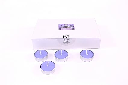Hosley Highly Fragranced Lavender Wax Tea Light (3.81 cm x 3.81 cm x 1.27 cm, Purple, Set of 30)