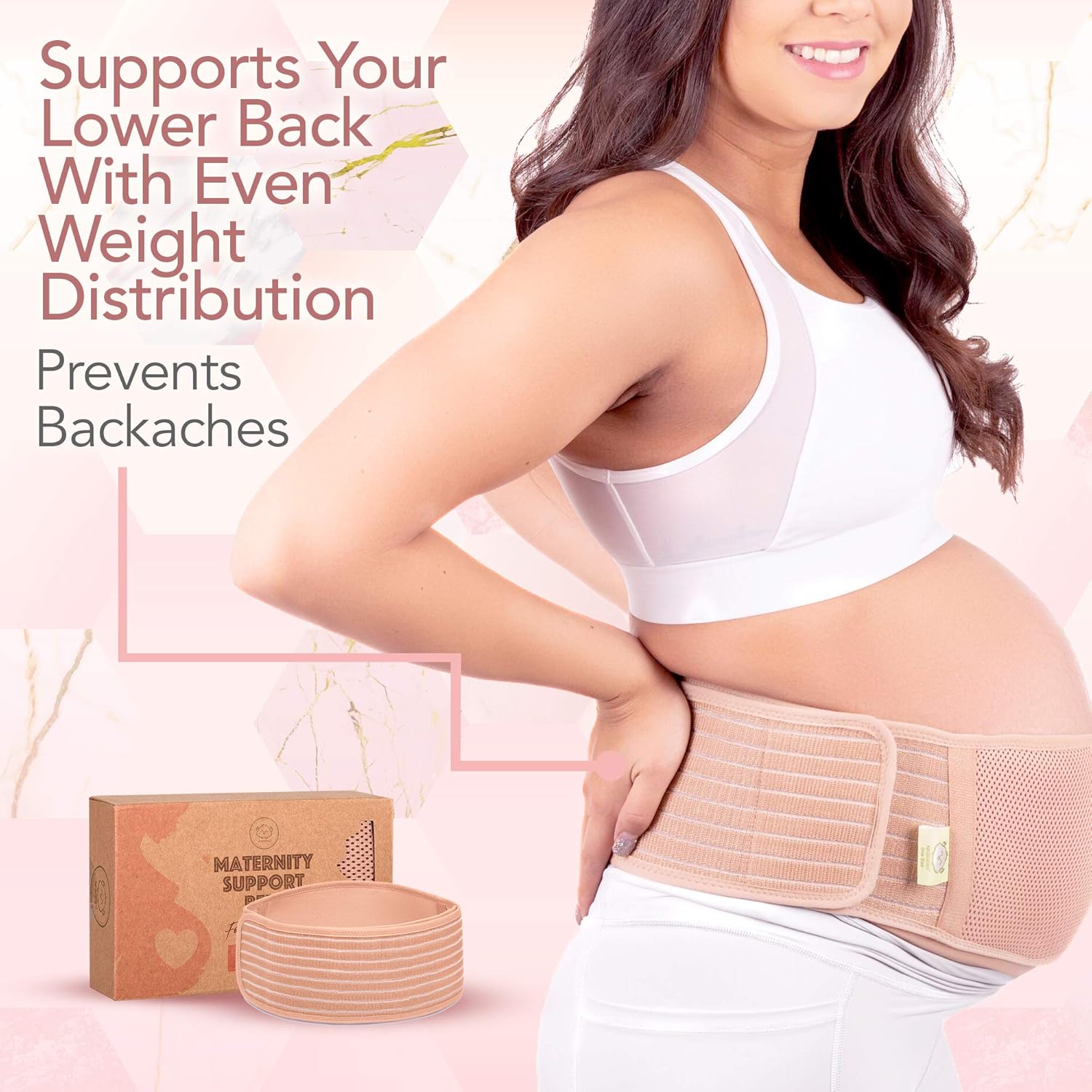 Maternity Belly Band for Pregnancy - Soft & Breathable Pregnancy Belly Support Belt - Pelvic Support Bands - Tummy Bandit Sling for Pants - Pregnancy Back Brace (Classic Ivory, One Size): Industrial & Scientific