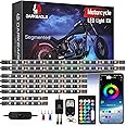 LD DARKEAGLE 8PCS Segmented Motorcycle LED Lights Kit with Brake Lights Turn Signal, Motorcycle LED Underglow kit with APP/RF Remote,RGB Neon Strips Multicolor 12v Waterproof for Harley Honda Kawasaki