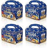 LOONELO Hanukkah Goodie Candy Treat Boxes, 12pcs Cardboard Chanukah Gift Holder Boxes, Happy Hanukkah Treat Favor Boxes for Jewish New Year Holiday Celebration Party Favor Decorations Supplies