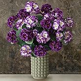 Muhanjia 26’’ Artificial Geranium Flowers for Outdoor Decoration,2PCS Silk Geranium Flowers UV Resistant Floor Plants for Garden Porch Patio Table Centerpieces Home Decor (Dark&Light Purple)