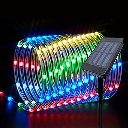 IJG Solar Rope Lights Outdoor Decoration, 8 Modes
