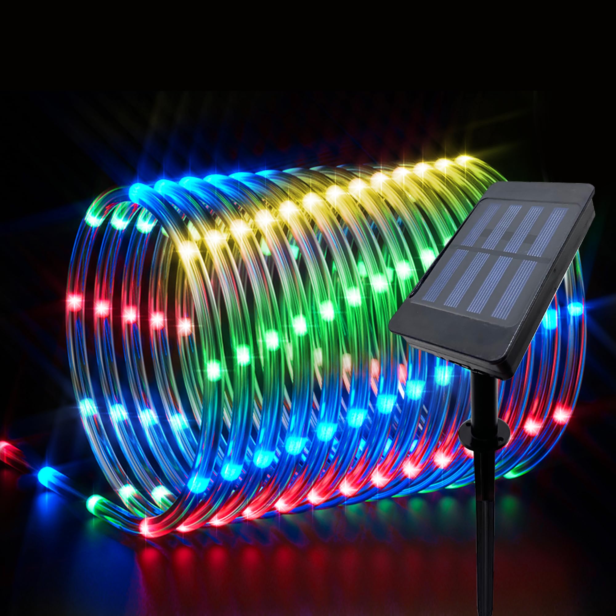 IJG Solar Rope Lights Outdoor Decoration, 8 Modes