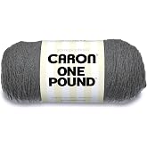 Caron One Pound Solids Yarn, 16oz, Gauge 4 Medium, 100% Acrylic - Medium Grey Mix- For Crochet, Knitting &amp; Crafting ( 1 Piece )