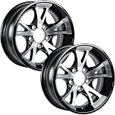 eCustomrim 2-Pack Aluminum Trailer Wheel 13X5 13 Inch 5 Lug A1411 Black Rim | 13 X 5 Rim, 5 Lug on 4.5 Inch Bolt Pattern, 3.19 Inch Center Bore, 1710 Lbs Max Load, For Trailer Tire Use Only
