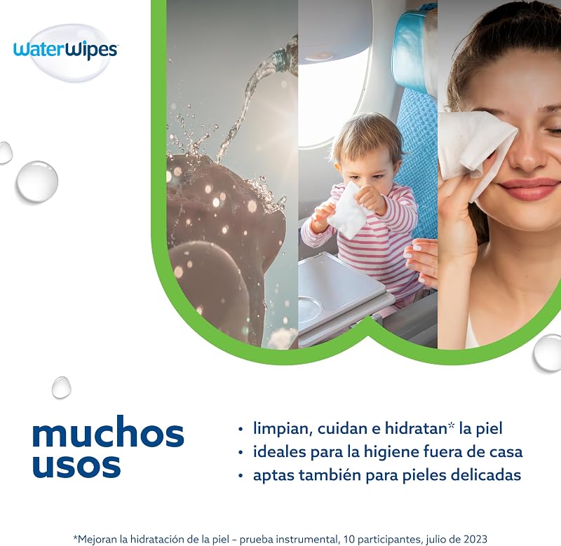 Toalhetes de Água Limpeza Hidratante Toalhetes para Bebé, 360 Toalhetes (6 Packs), com 99% de Água e Extrato de Aloé Vera, Toalhetes Húmidos para o Rosto e Corpo