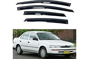 IMMORTAL GROUP IG Window Visor for Toyota Corolla Sedan 1993-1997, Rain Guard Tape-On Extra Durable Sun Wind Side Vent Window Deflector Mugen Style, 1993 1994 1995 1996 1997 (Sedan Only)