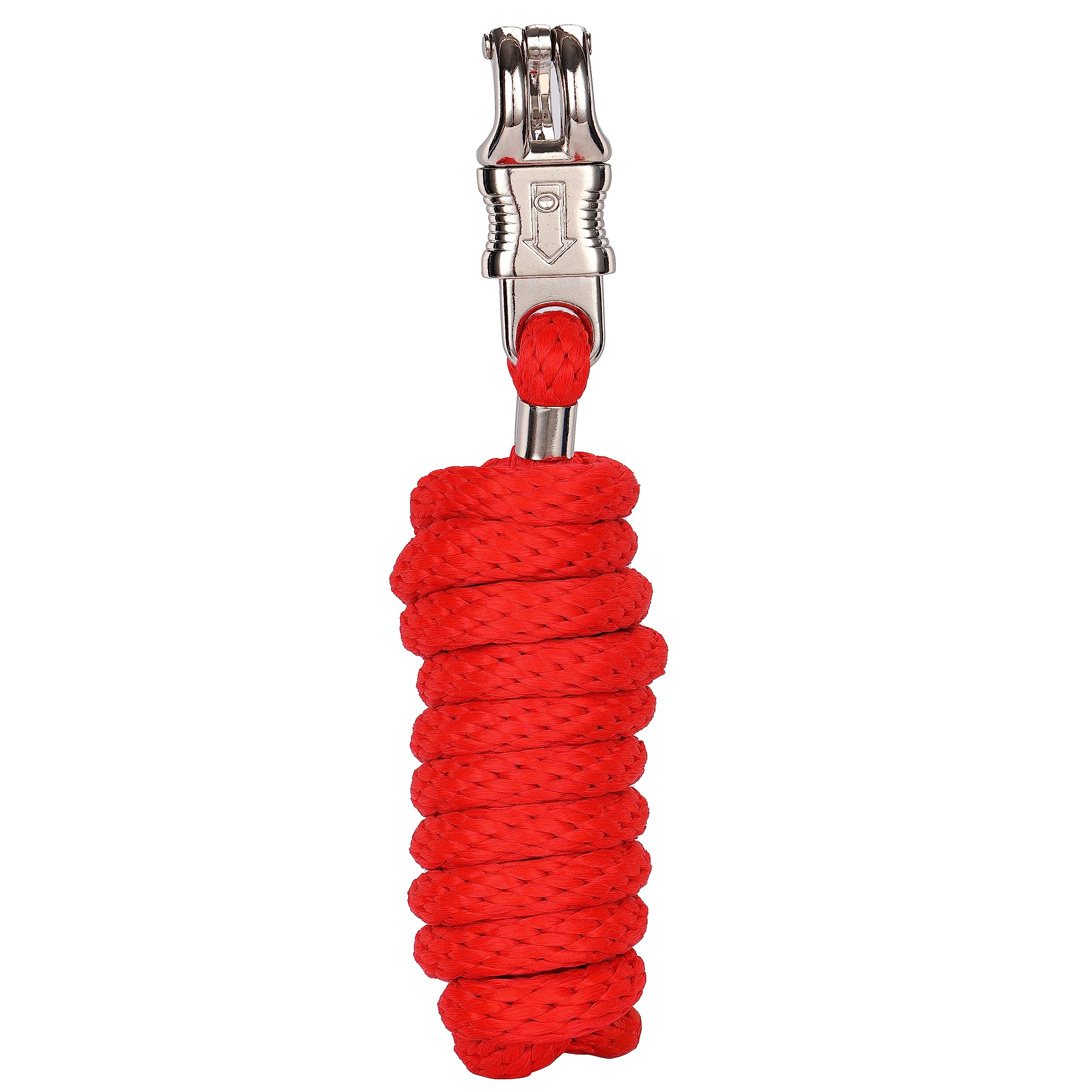 Merauno Horse Lead Rope - Tie Rope, 200 cm, Red, Rose Pattern, Panic Hook