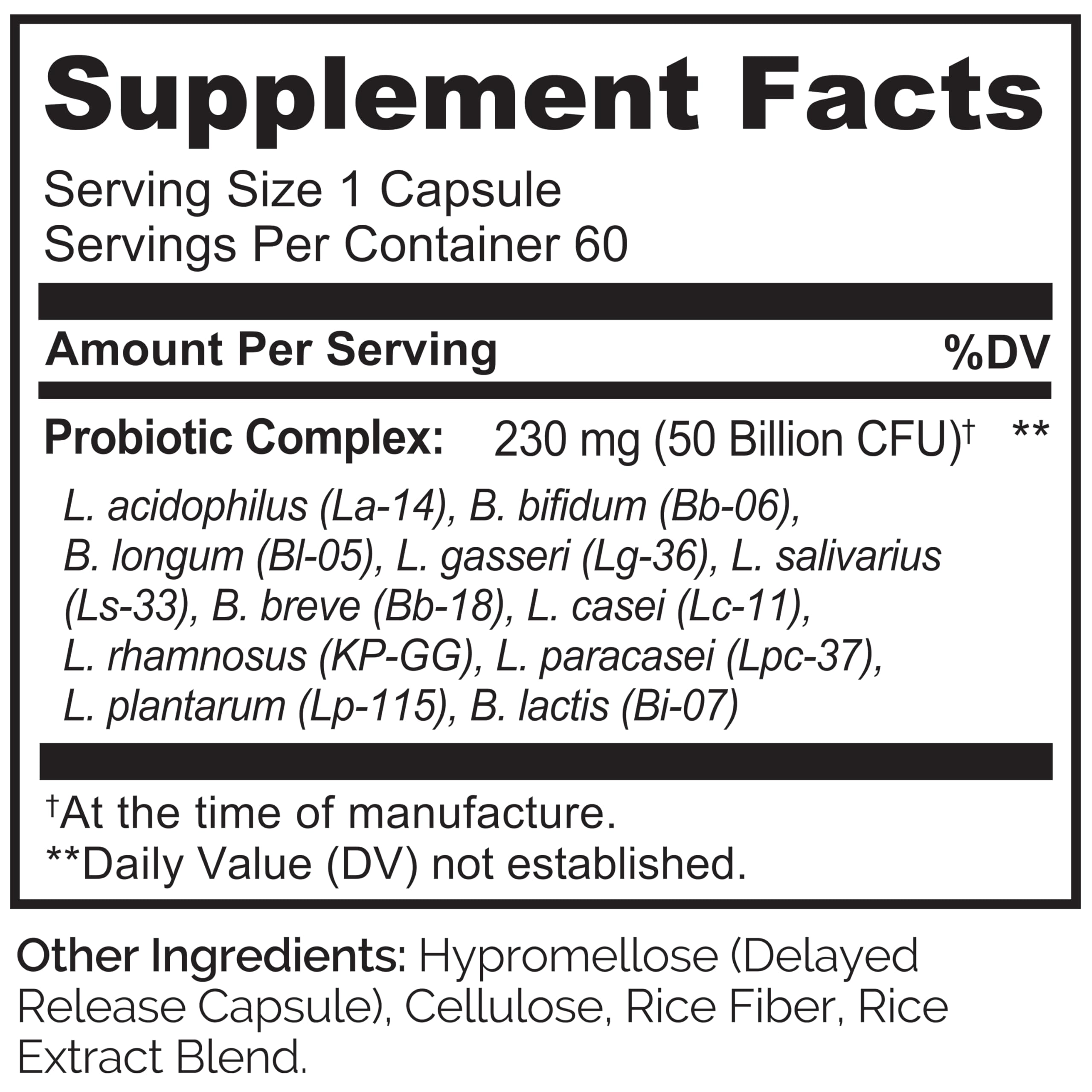 NATURELO Probiotics for Digestive Health - 50 Billion CFU, 11 Strains Daily Supplement - Boosts Immune System, Delayed Release, 60 Vegetarian Capsules