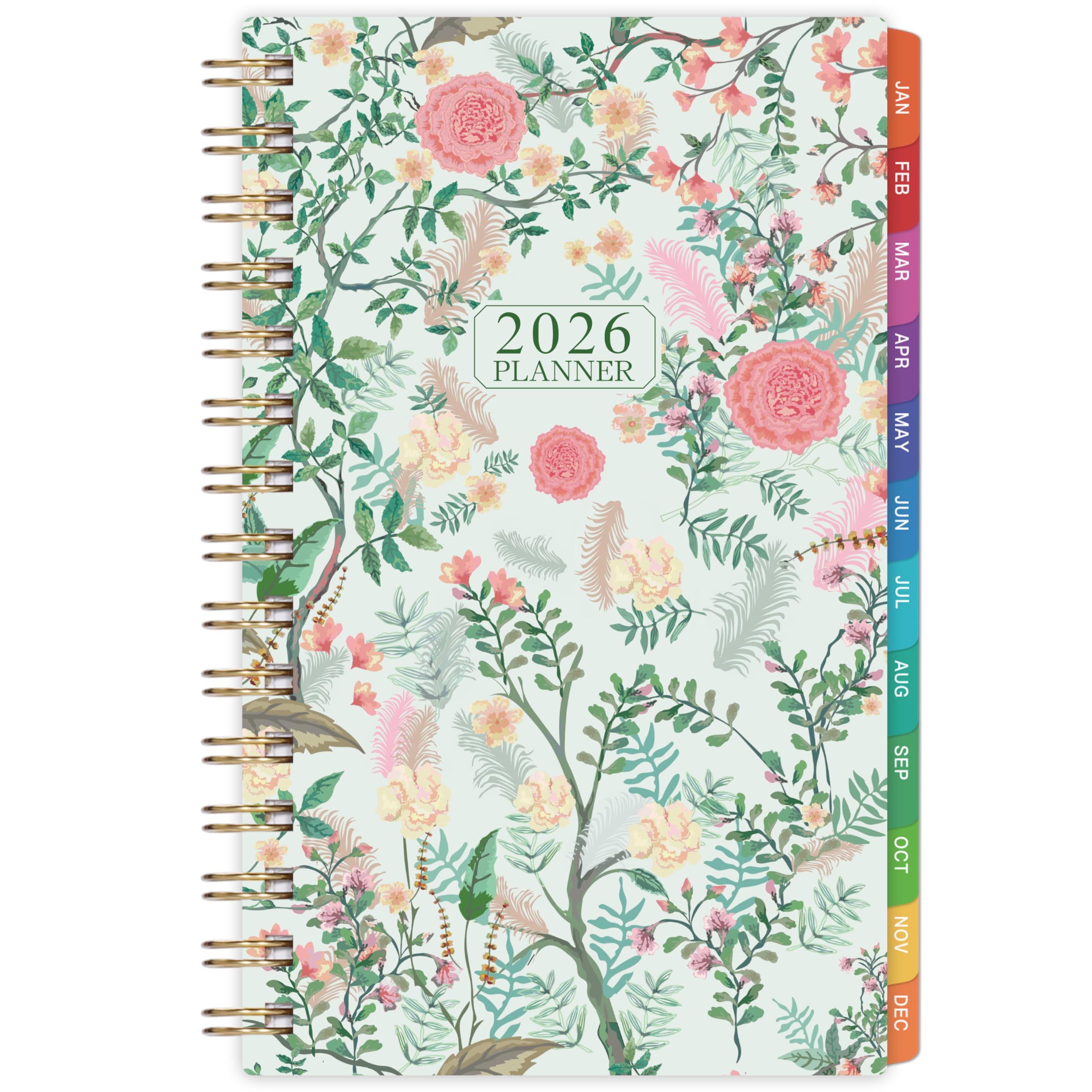 Photo 1 of 2026 Pocket Calendar - 2026 Pocket Planner for Purse, Jan. 2026 - Dec. 2026 Planner Weekly and Monthly, 4.1'' × 6.8'', 12 Months Tabs, Strong Twin-wire Binding, Floral Cover
