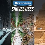 TDBS Snow Shovel Heavy Duty 44cm Plastic Head 120cm Wooden Handle view 4