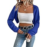 MURMUREY Womens Long Sleeve Open Front Knit Crop Bolero Cardigan Sweater Shrug for Dress 2025