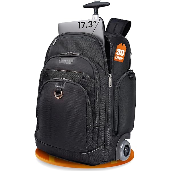 EVERKI Atlas Wheeled 2 Laptop Rolling Backpack for Men & Women, Grey - 30L