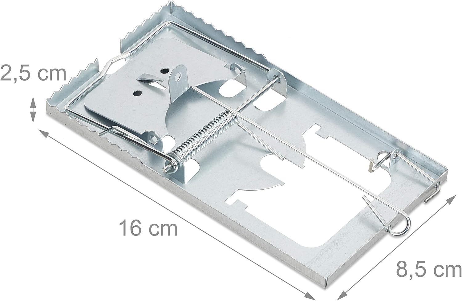 Relaxdays Rat Snap Trap, Pack of 4, Toothed Edge, Reusable, Strong & Sensitive Spring, Mice Control, Metal, Silver - Image 5
