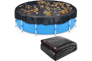 NIUYHE Pool Leaf Net Cover, 20ft Round Leaf Net for above Ground Pool to Catching Leaves in Winter, Pool Safety Screen Mesh Tarp Cover for 18ft Swimming Pools, Black Garden Shade with Grommets